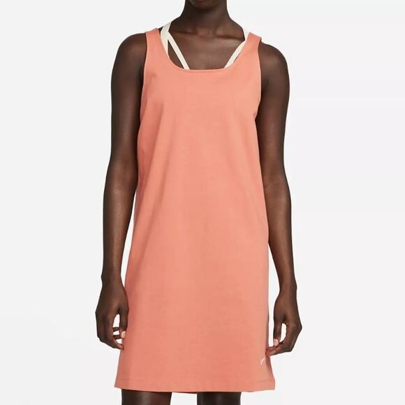 Nike Sportswear Loose Fit Tank Cotton Dress Swoosh Logo Athletic Size Small - Picture 1 of 16